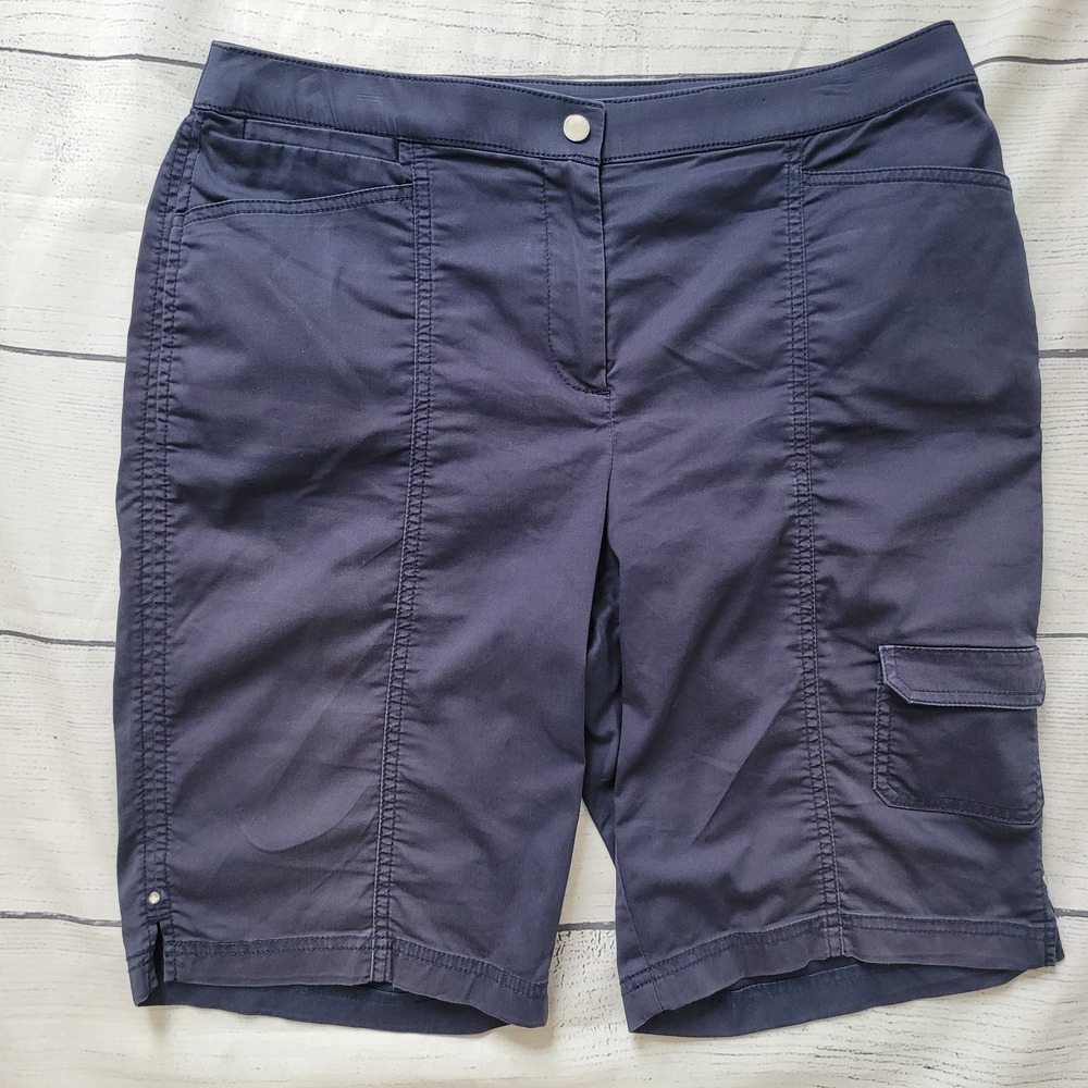 Chico's Zenergy Size 1.5 US 10 Navy Blue Walking Shorts Bermuda Athleisure